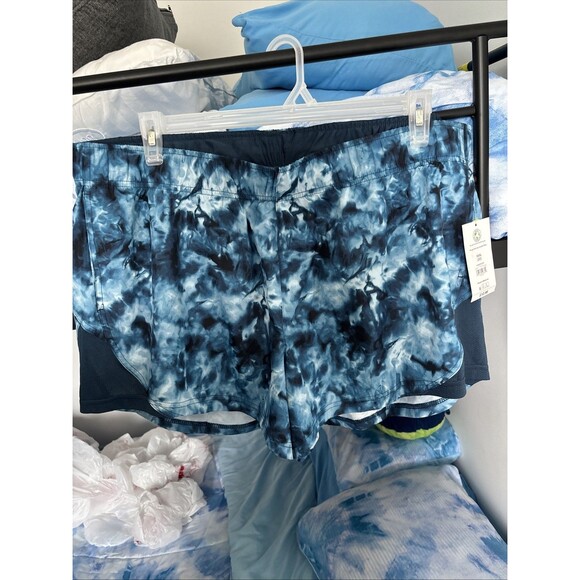NWT Women’s Swim Boat Water Gym Shorts Size XXXL (22) Blue Tye Dye - Picture 1 of 4